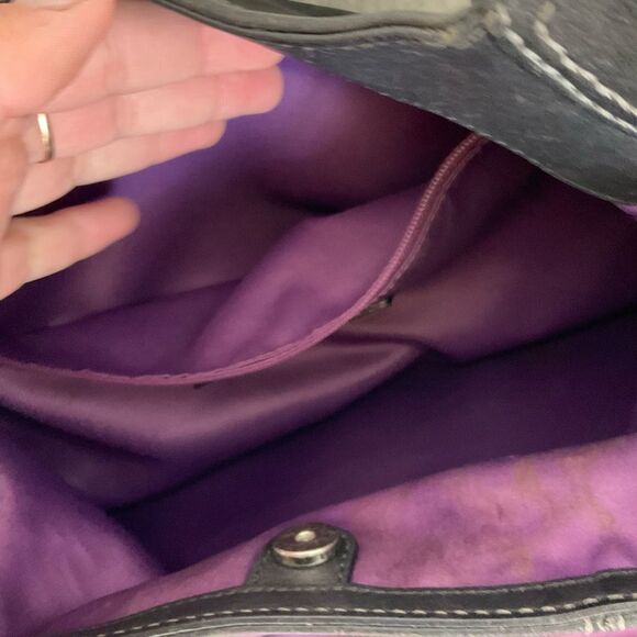 Coach Woman Black Leather Madison Maggie 3 Section Hobo Shoulder Tote Bag 14336 - Picture 11 of 17